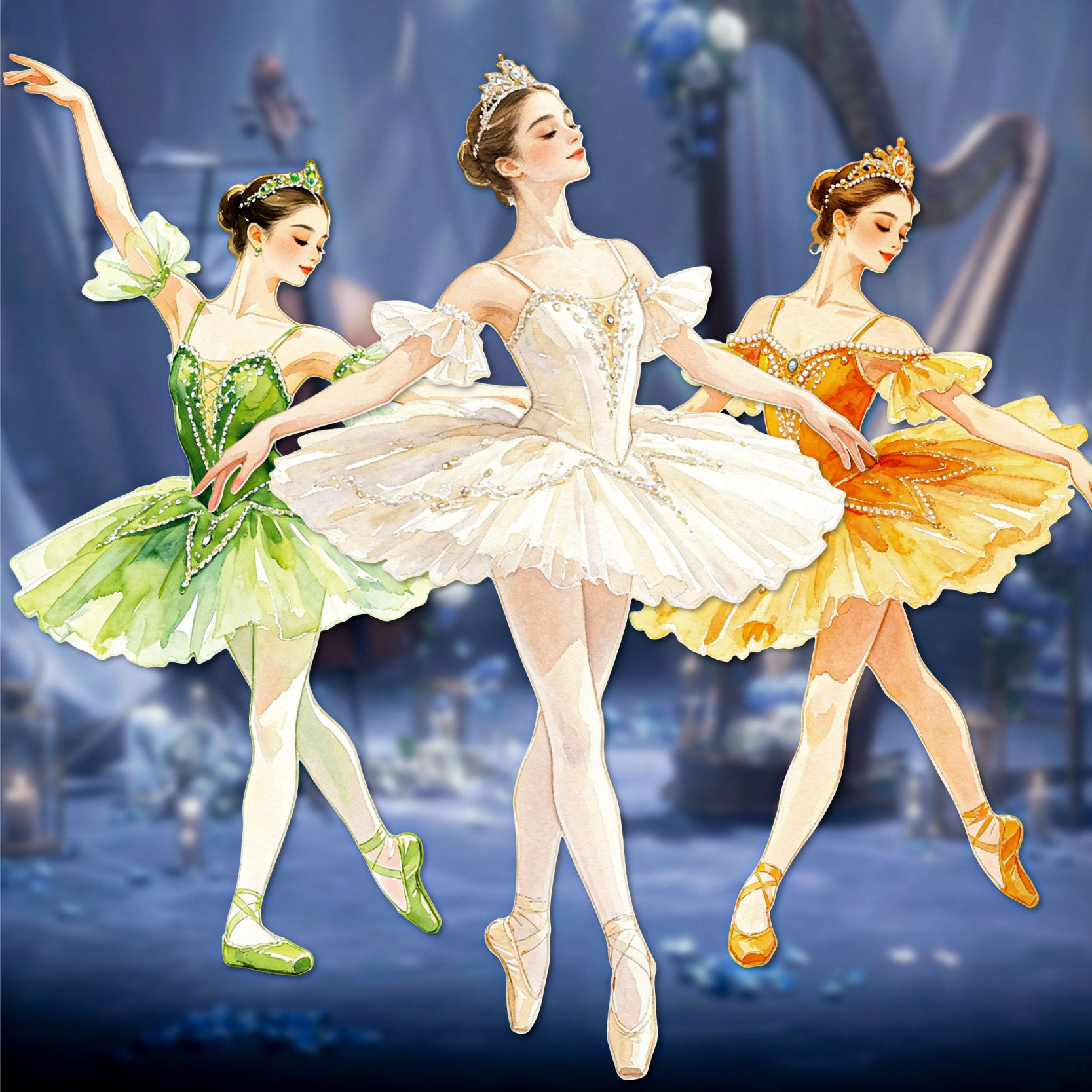 Ballet Girl Paper Sticker
