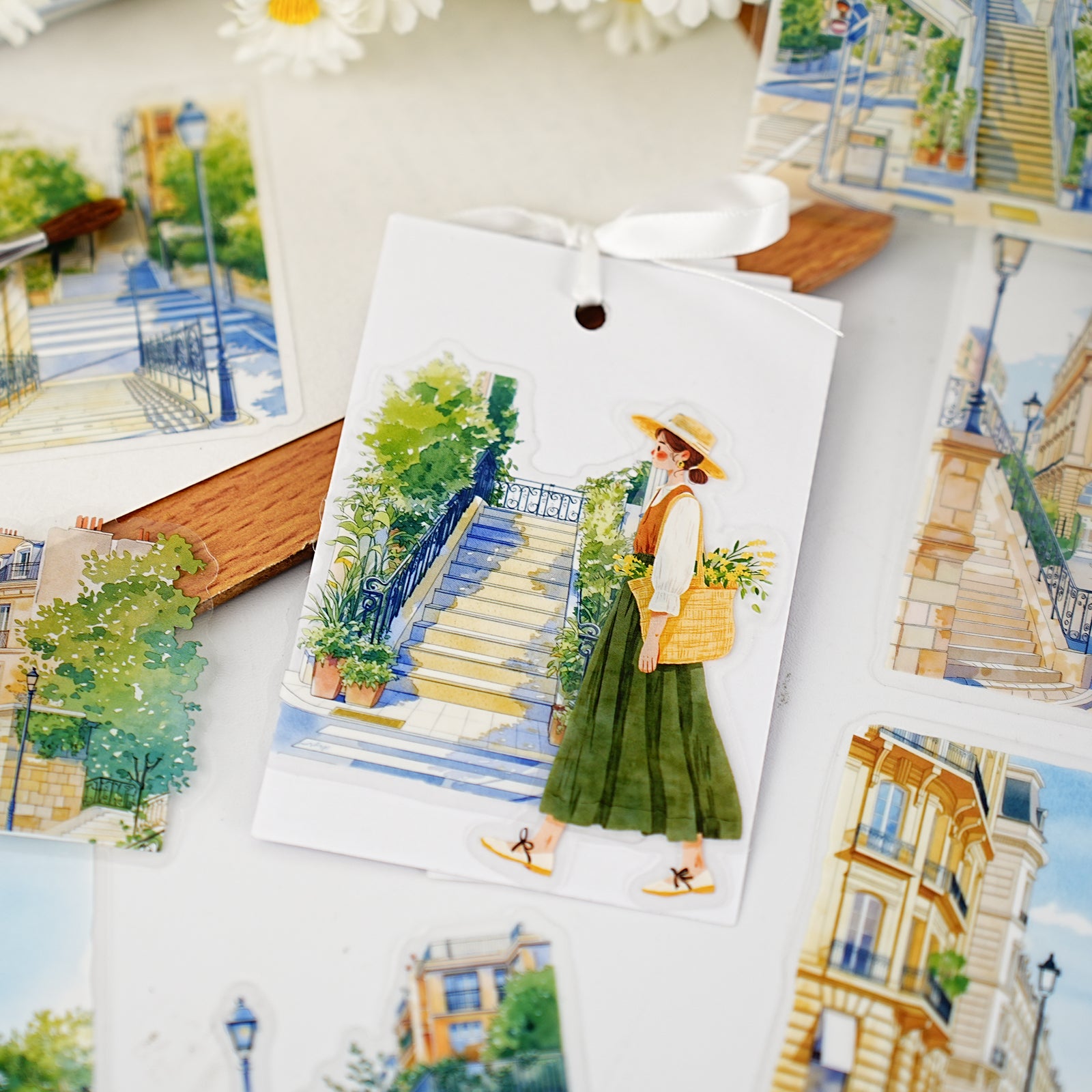Stairs of the City PET Sticker for journaling and scrapbooking