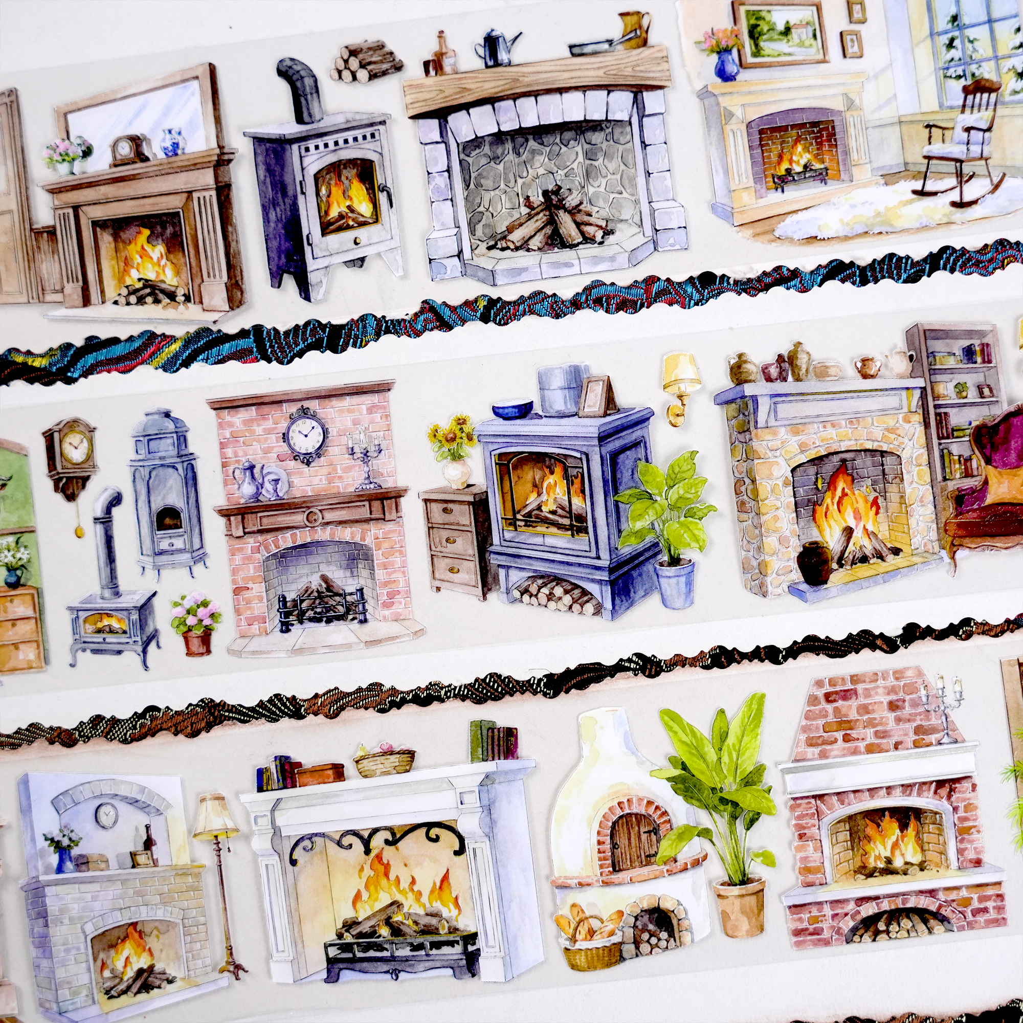 【OKTM】Warm Fireplace PET Tape