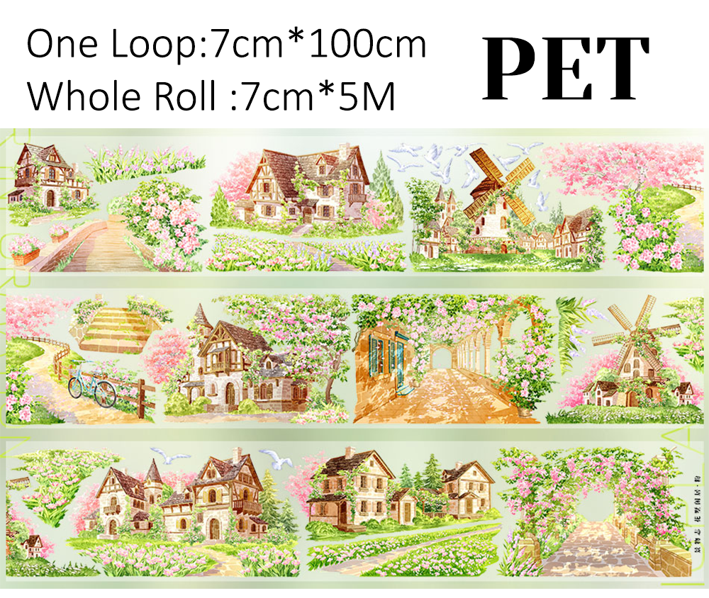 【ZERO】Flower Sea Villa Landscape PET Tape
