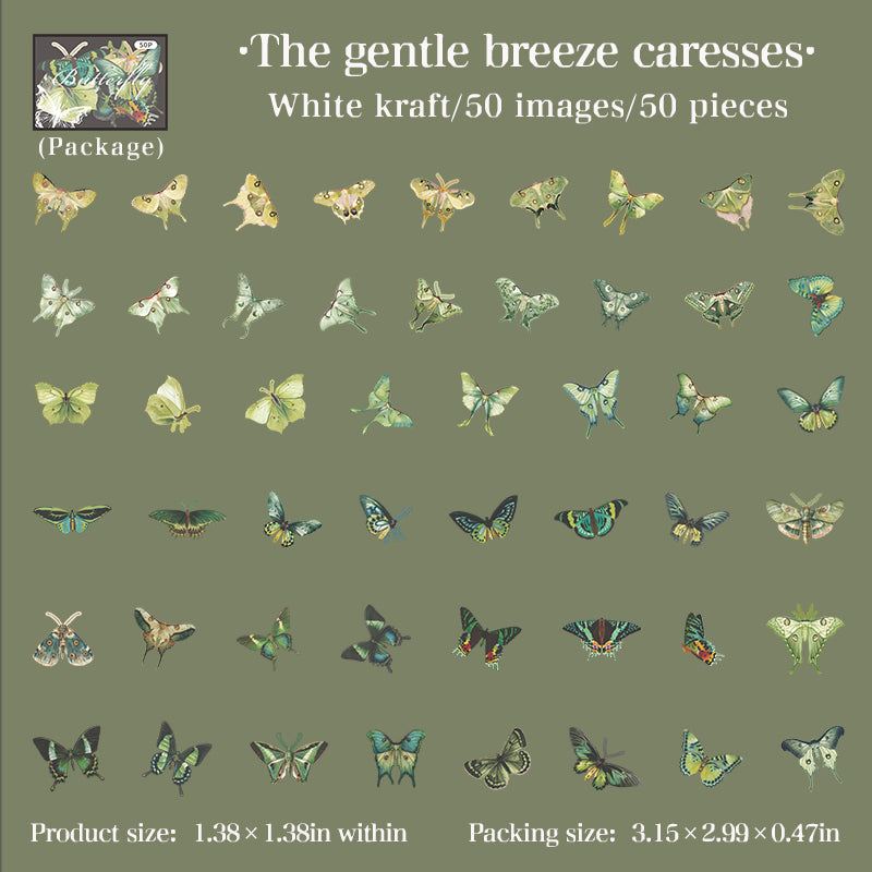 Vintage Butterfly Paper Sticker