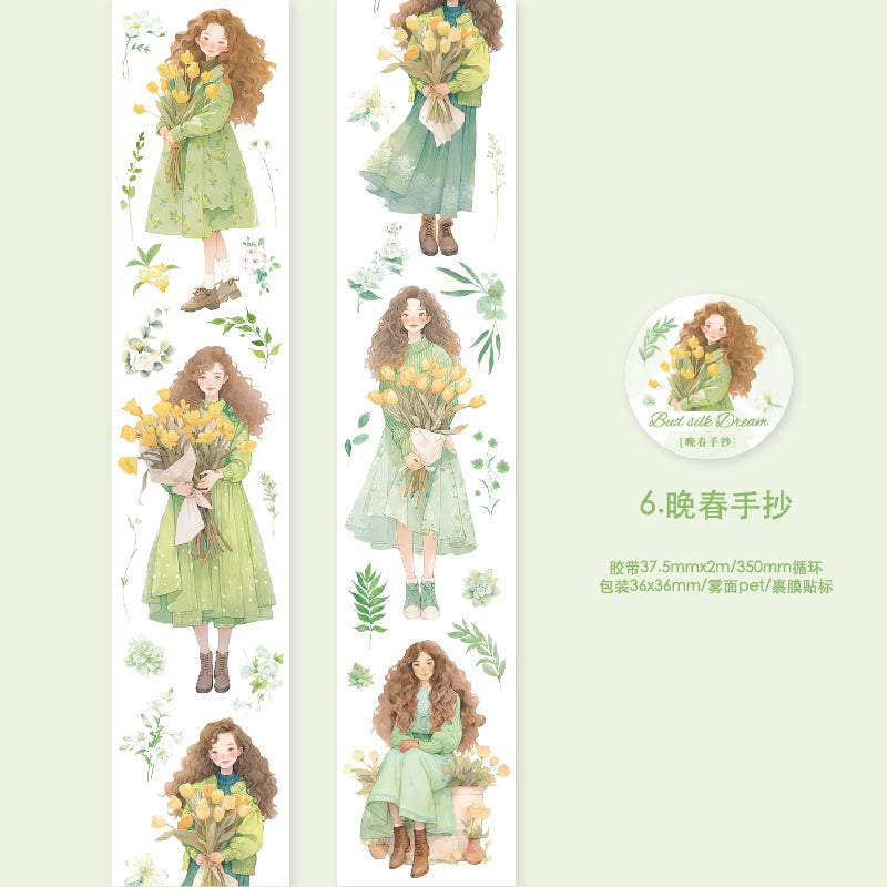 Girl Holding Flowers PET Tape