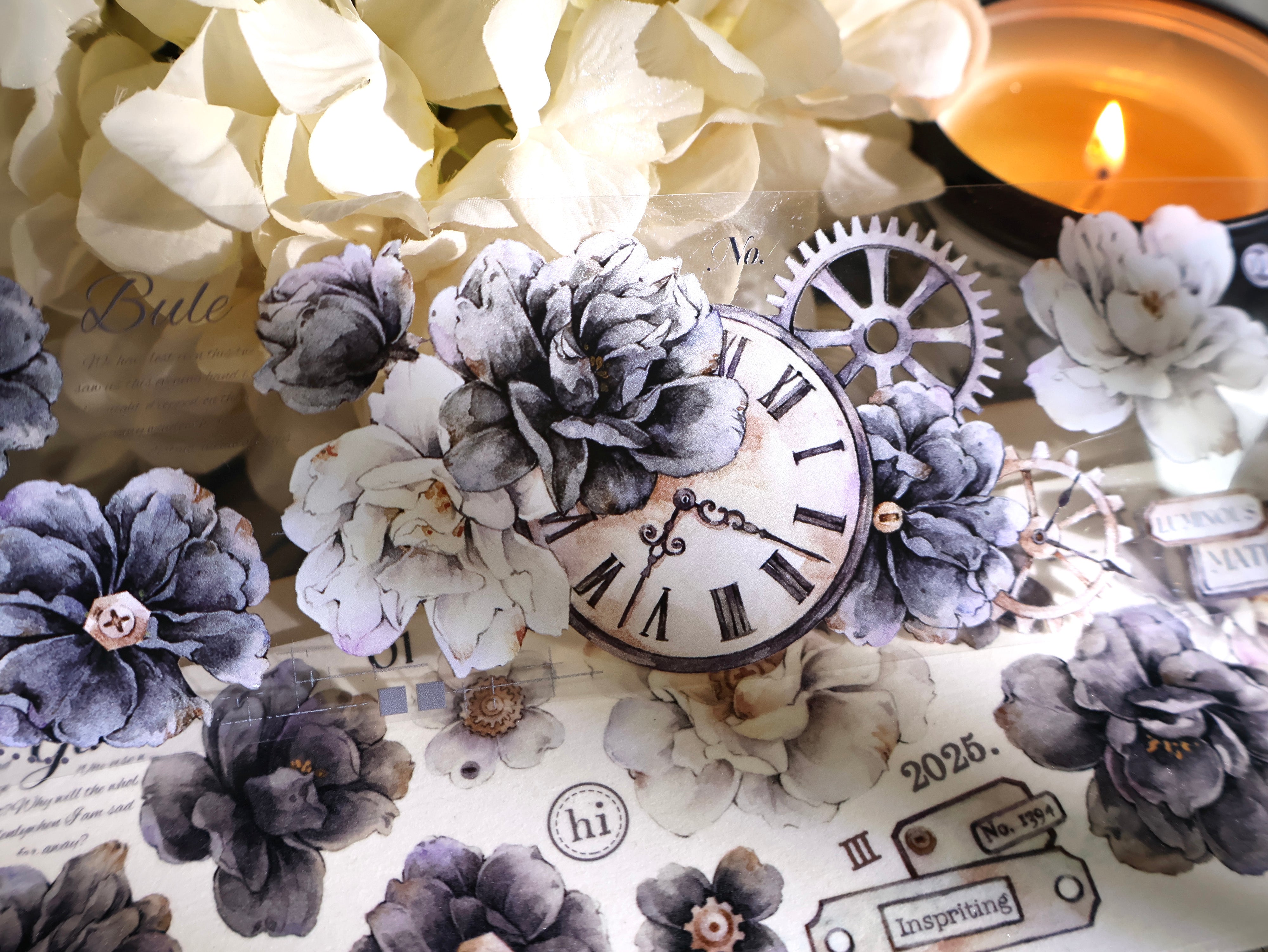 Black and White Flowers Tape (5.5cm*120cm)