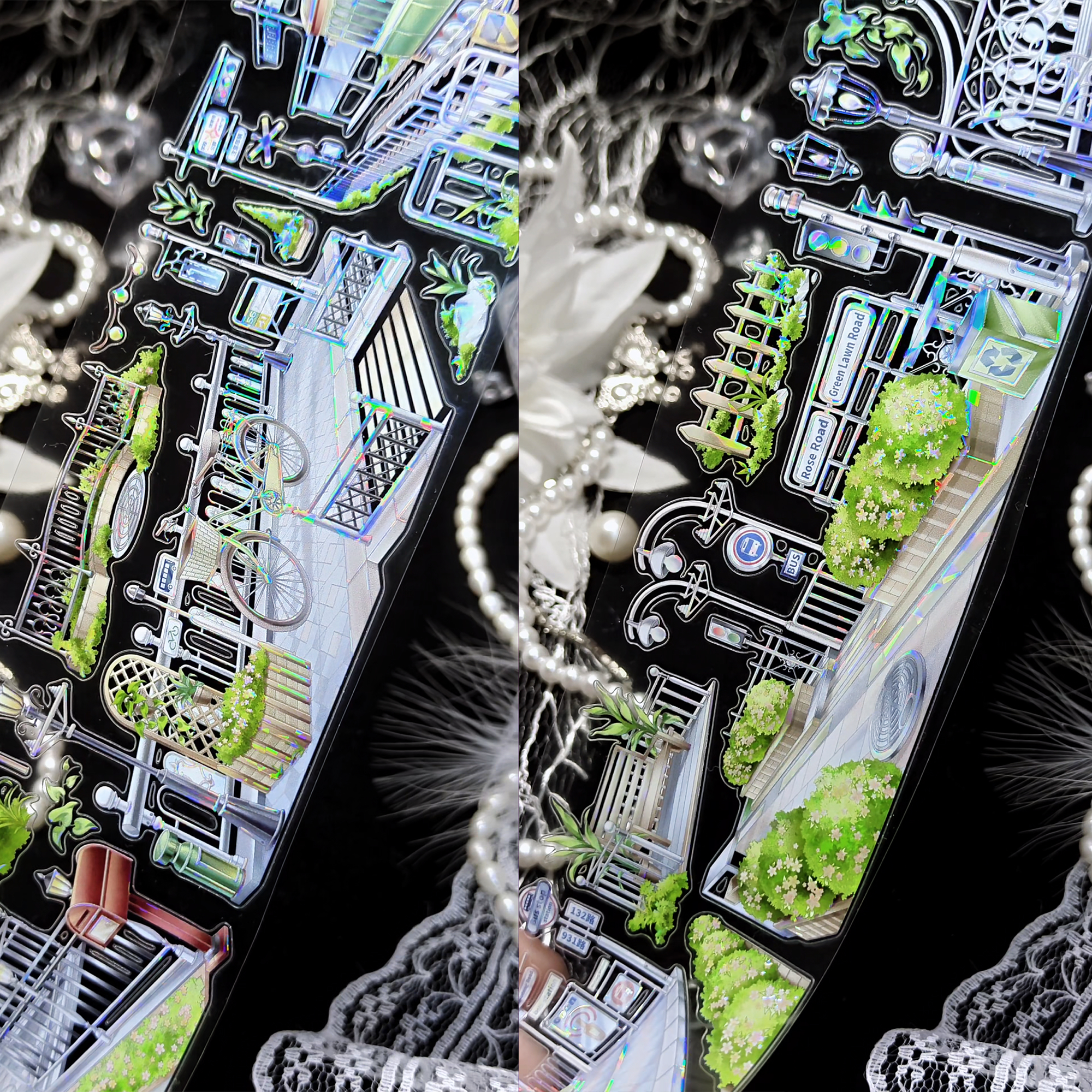 【BOBOYU】Guardrails beside the road Landscaping Tape