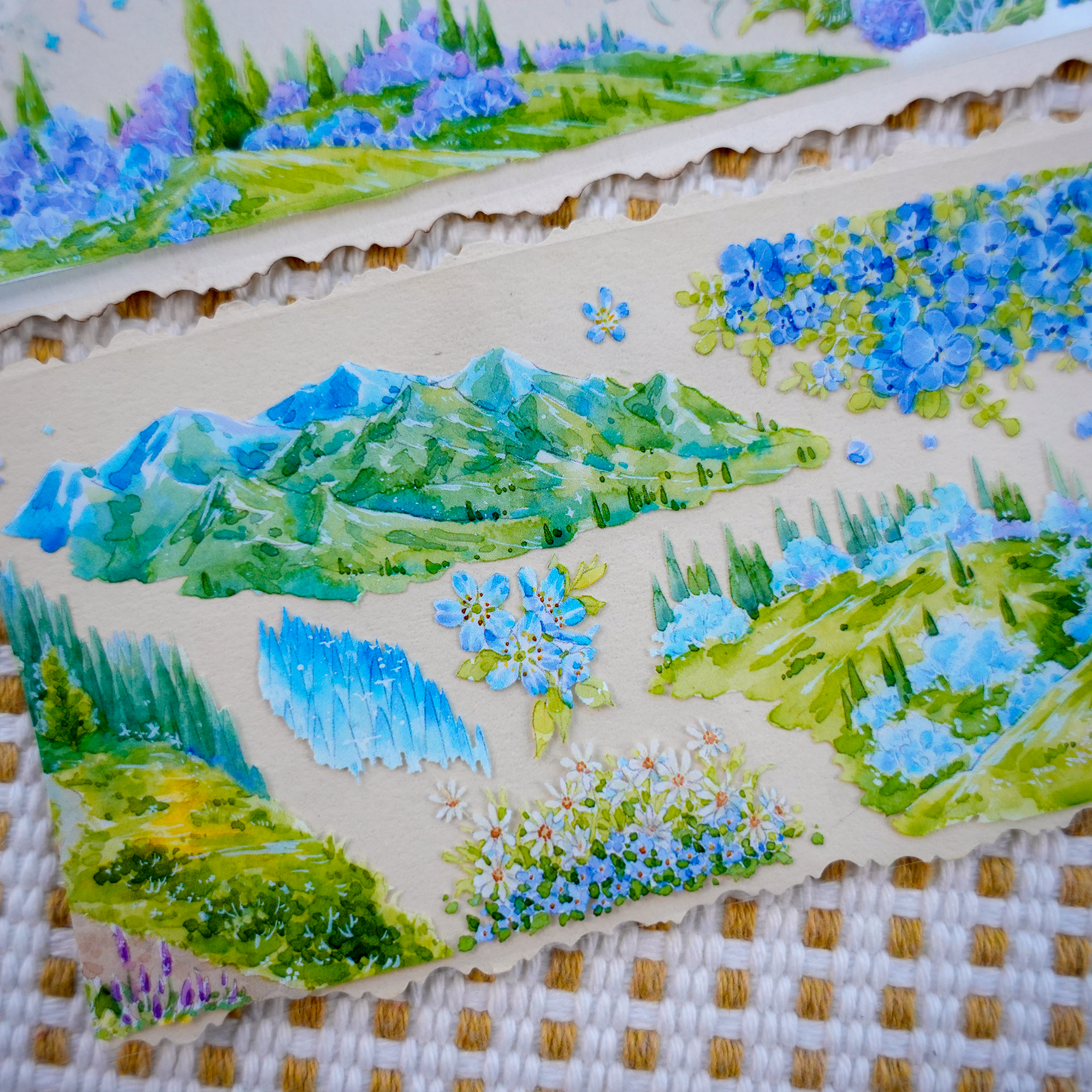 【XT】Romantic Scenery Landscape Tape for journaling and scrapbooking