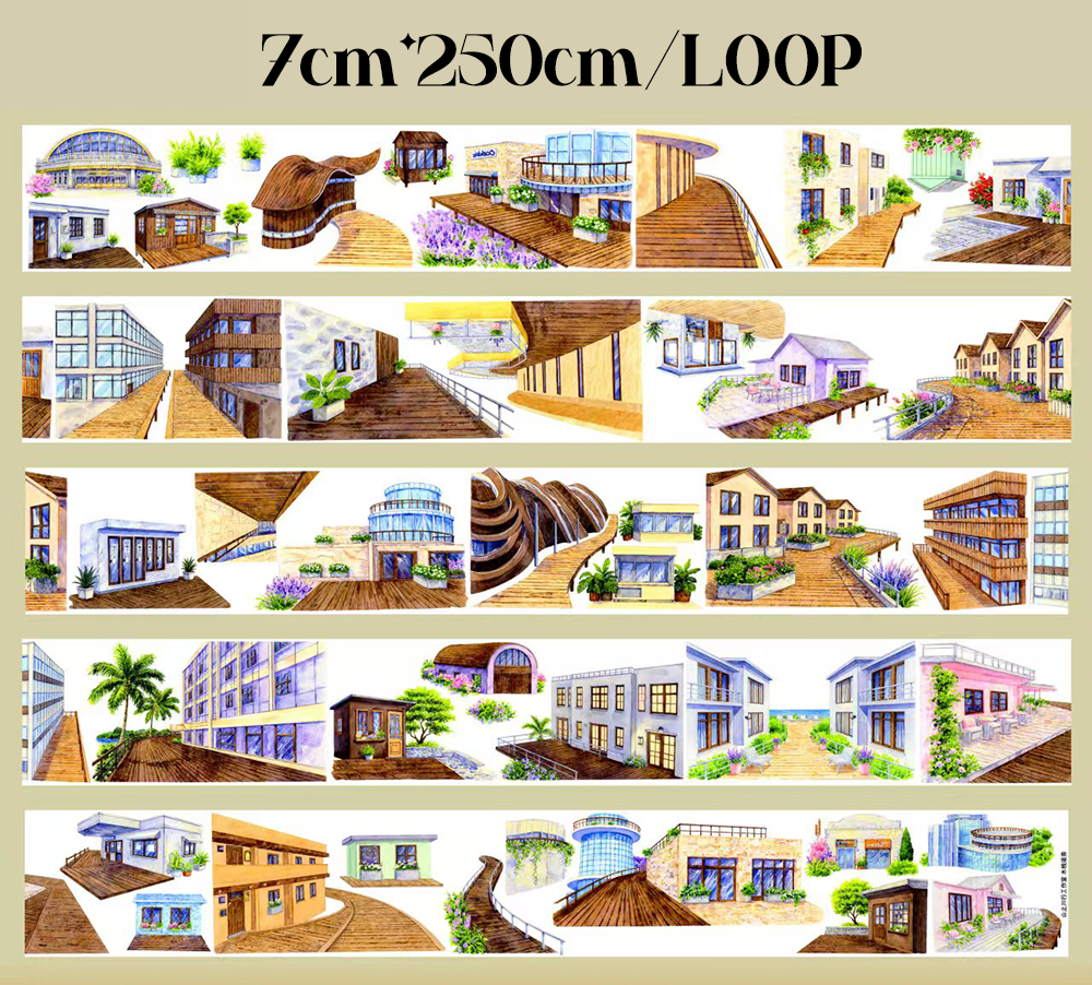 【SZCX】Water Boardwalk Landscape PET Tape