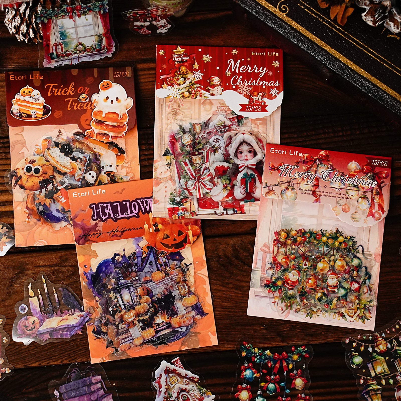 Halloween and Christmas Decorations PET Sticker