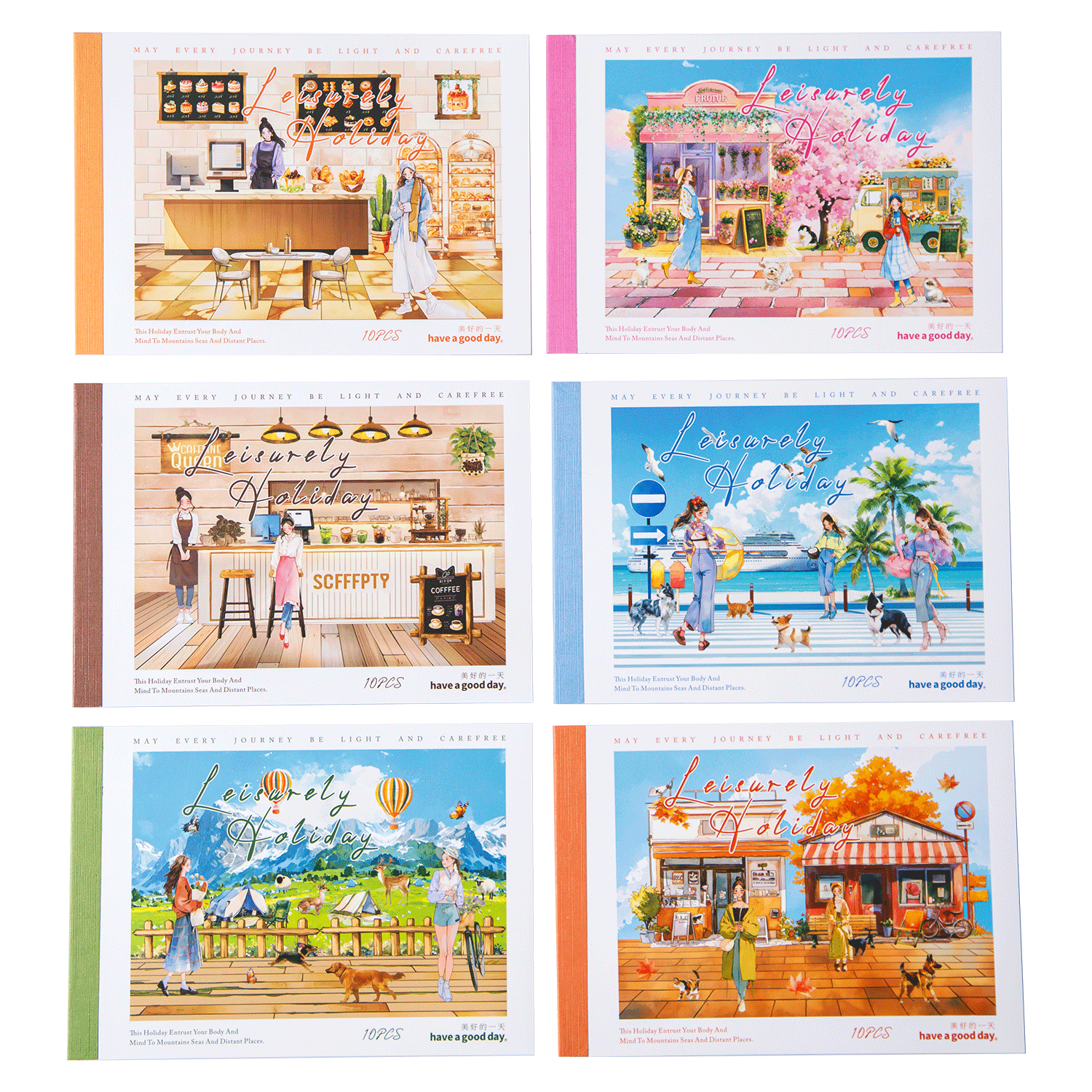 Leisurely Holidoy Landscaping Sticker Book