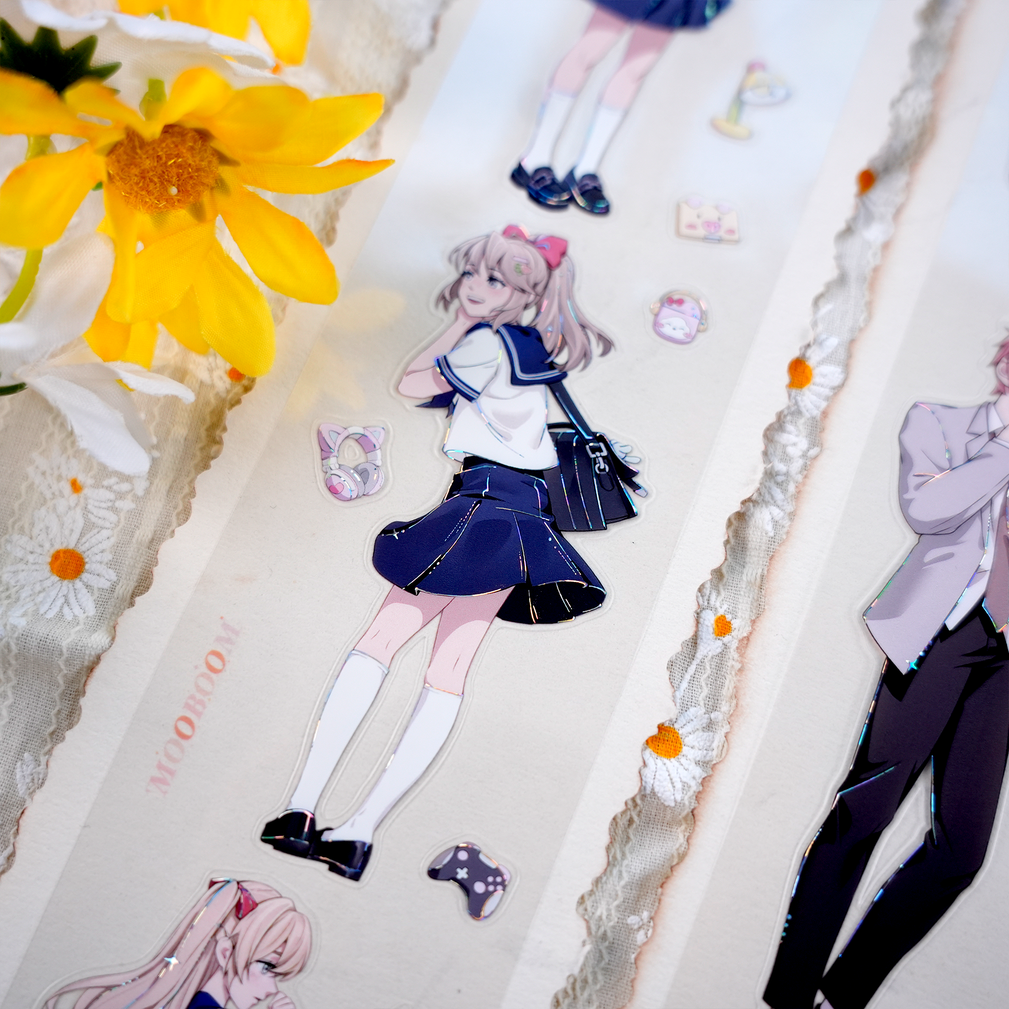 【MOOBOOM】School Days Character-themed Shell Light Foil PET Tapes