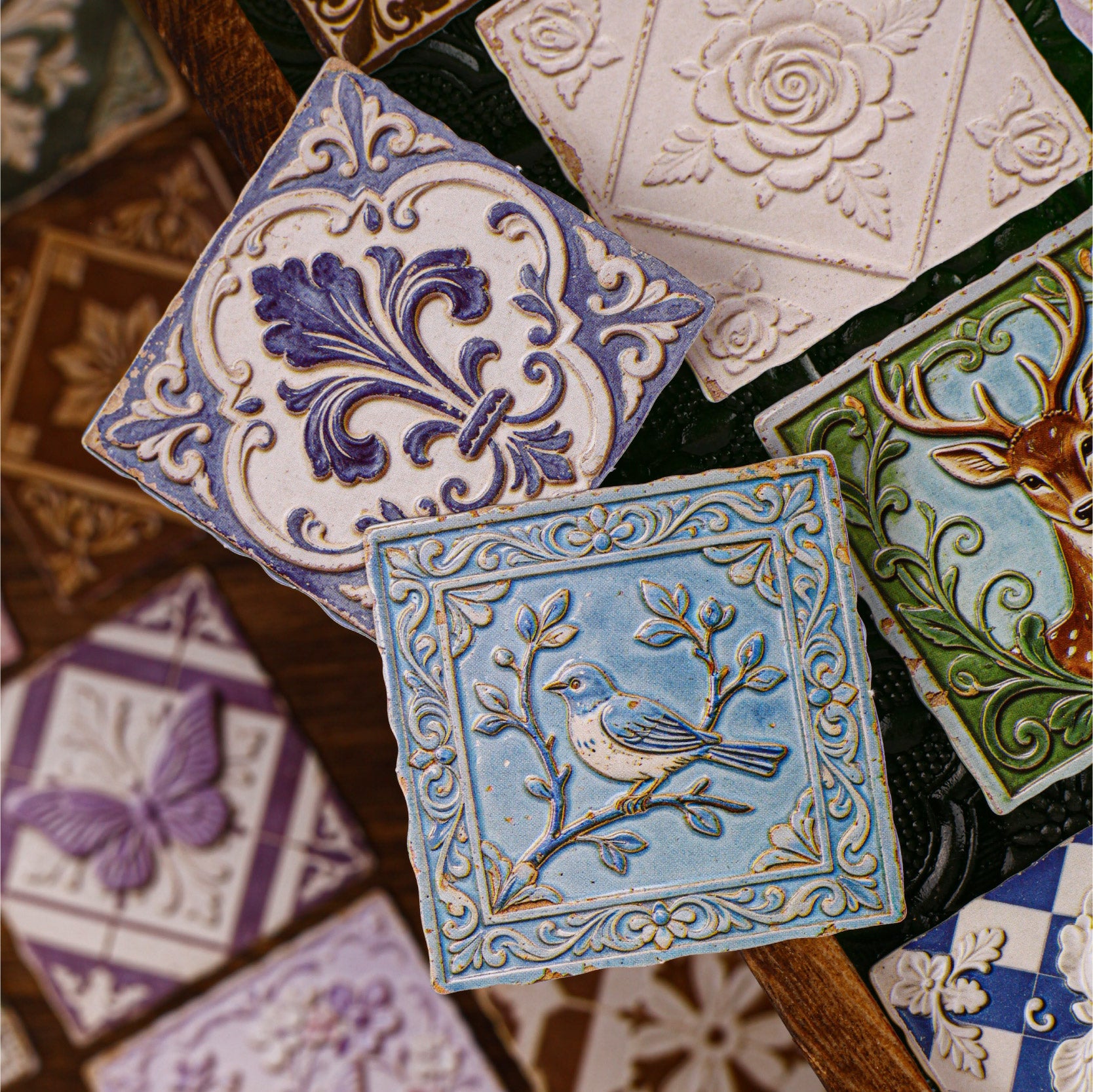 Embossed Tiles Sticker for Journaling | MOOBOOM