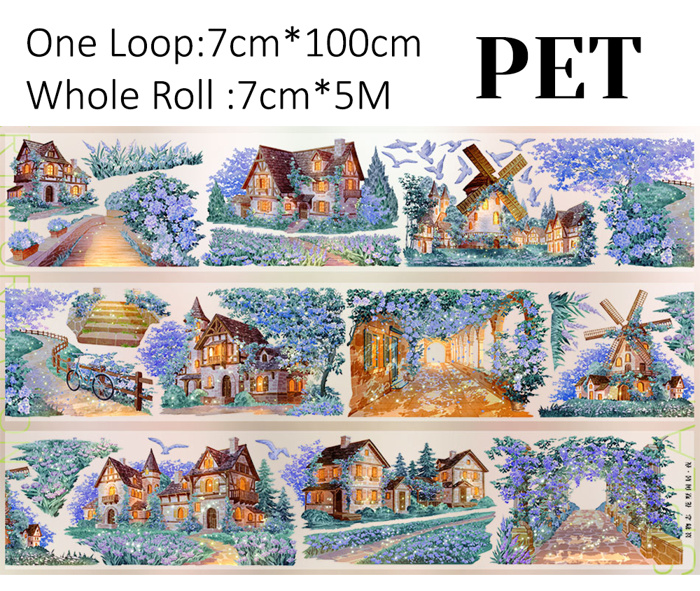 【ZERO】Flower Sea Villa Night Landscape PET Tape