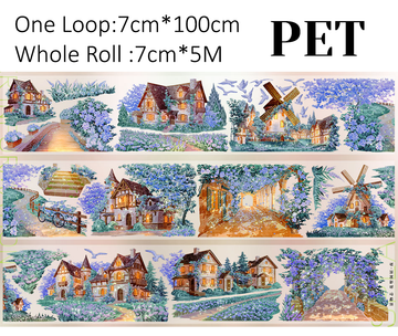 【ZERO】Flower Sea Villa Night Landscape PET Tape