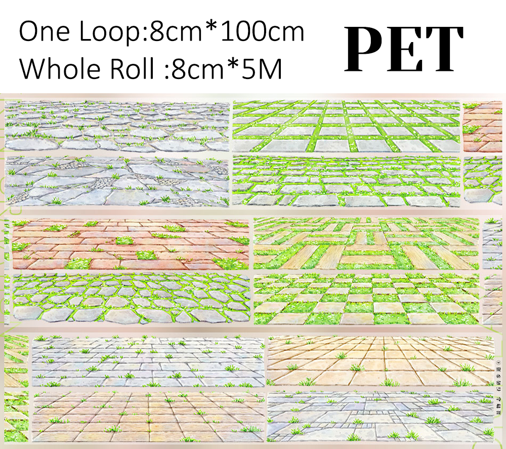 【ZERO】Stone-brick Path Landscape PET Tape