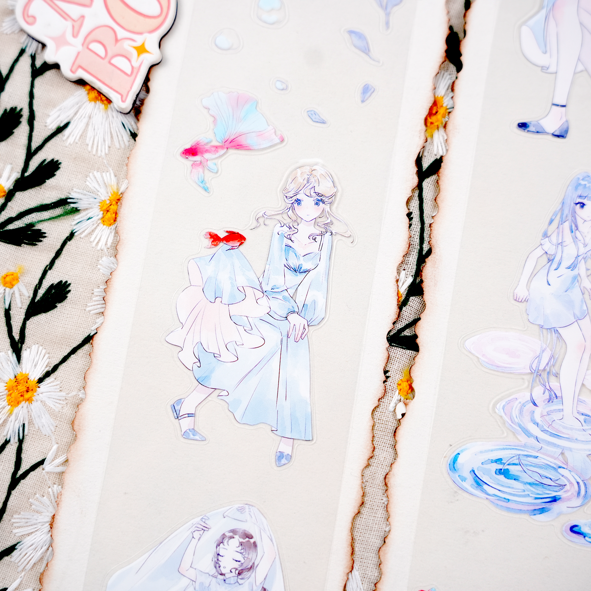 【MOOBOOM】Goldfish and Girl Pre-cut PET Tape