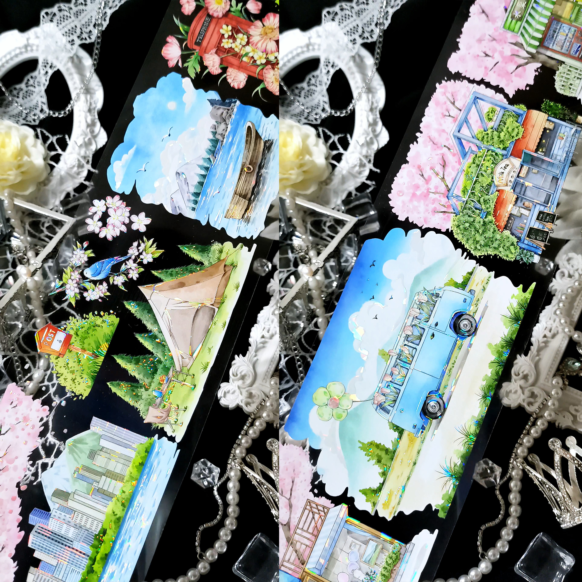 【BOBOYU】Falling Petals Corridor Landscaping Tape