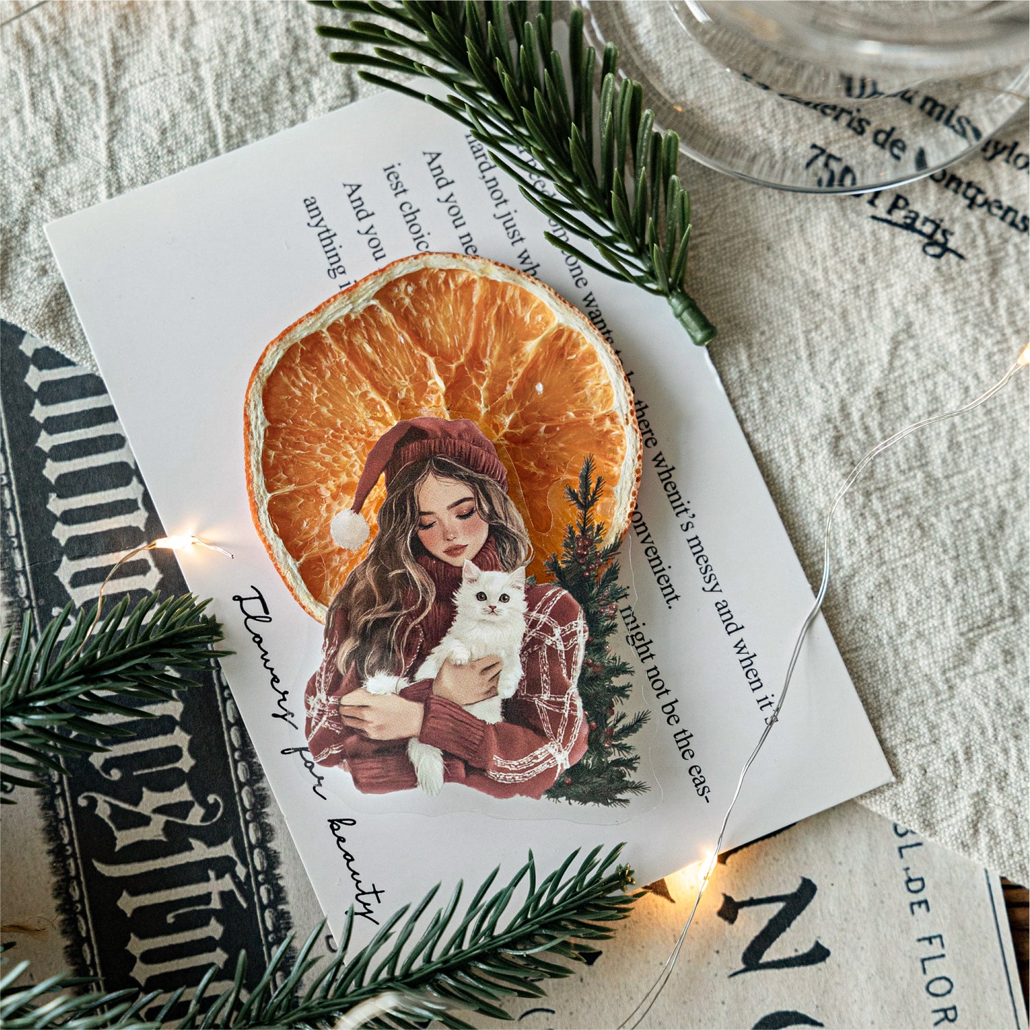 Christmas Fra PET Sticker