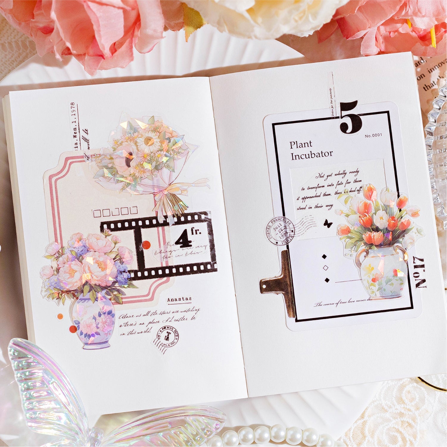 Botanical Aesthetic Flower PET Sticker