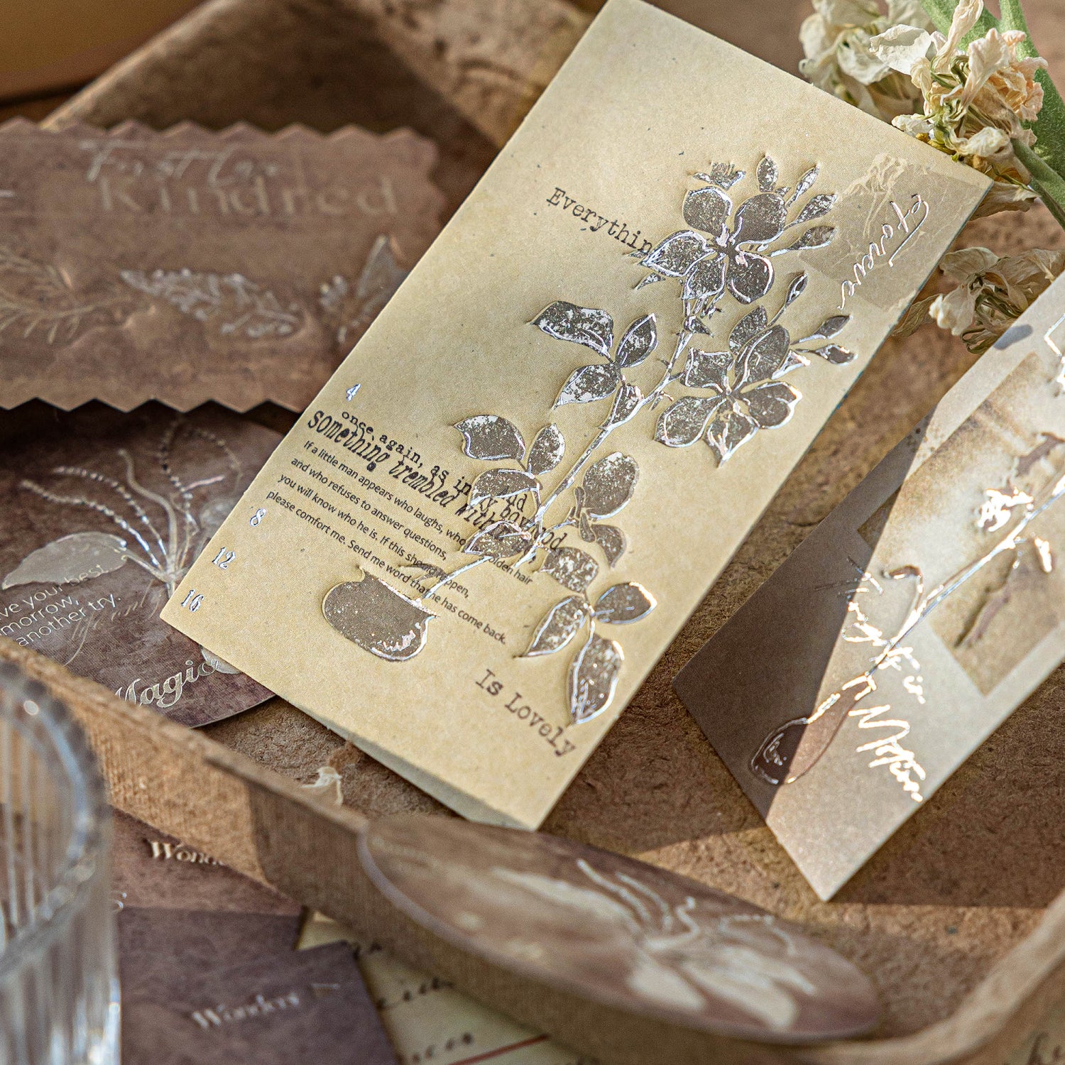 White Kraft Paper Hot Stamping Debossed Matchbox Notes Sticker