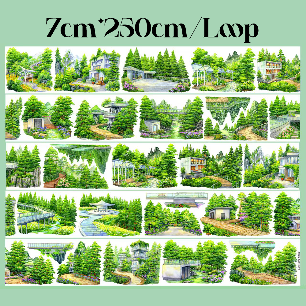 【SZCX】Forest City Landscape PET Tape