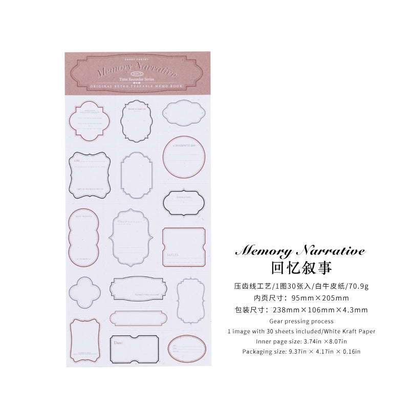 Time Recorder Series Memo Pad