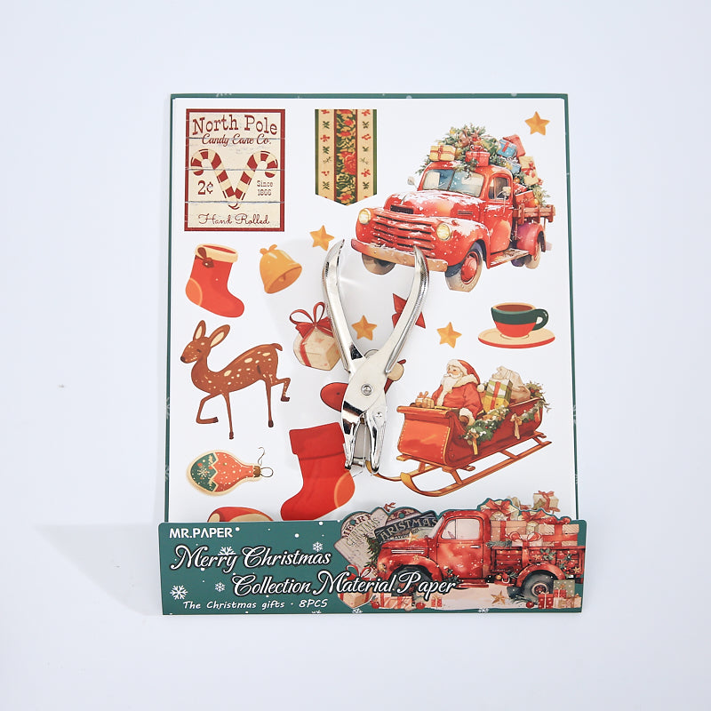 Merry Christmas Scrapbooking Paper and punching machine