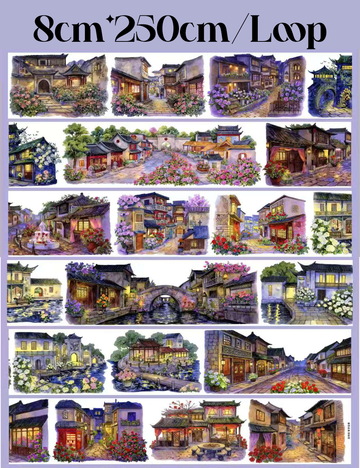 【SZCX】Night Fragrance Water Lane Landscape PET Tape