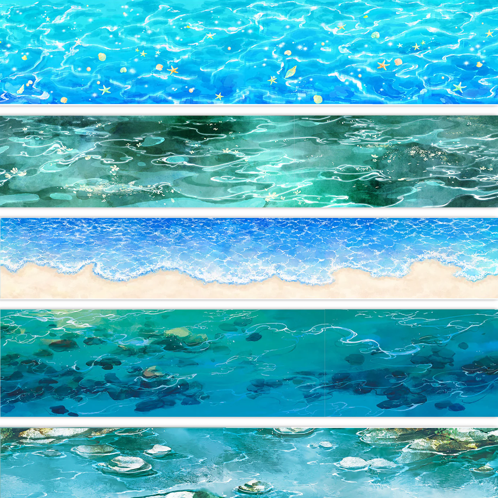 【ZERO】Waves/ Rivers / Water Surfaces Landscaping Tape(12 Styles)(Whole Roll Tape)