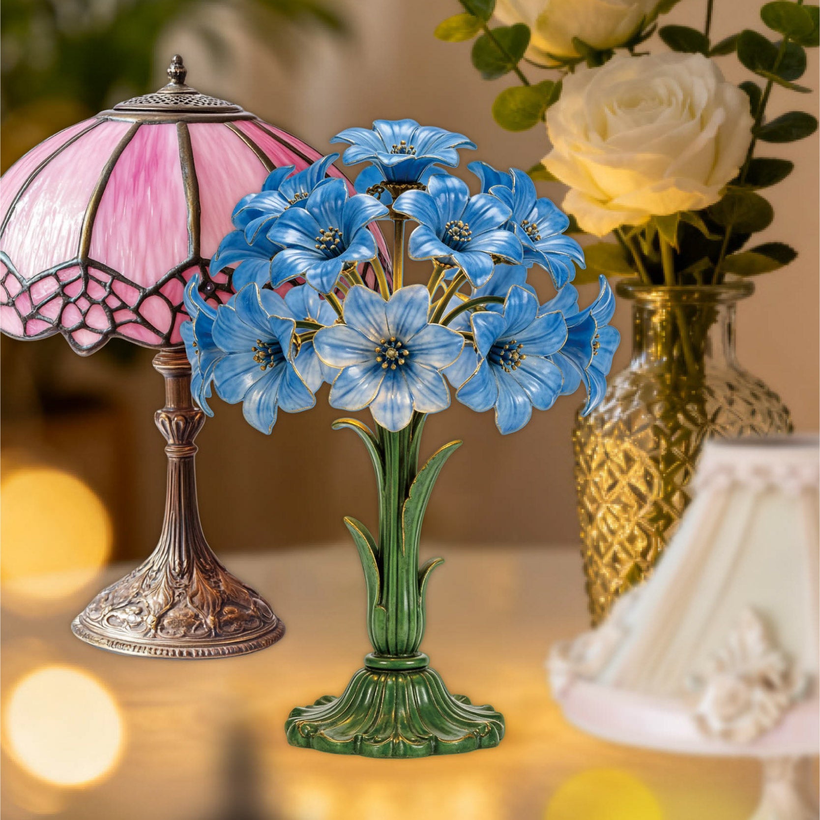 Vintage Table Lamp Paper Sticker