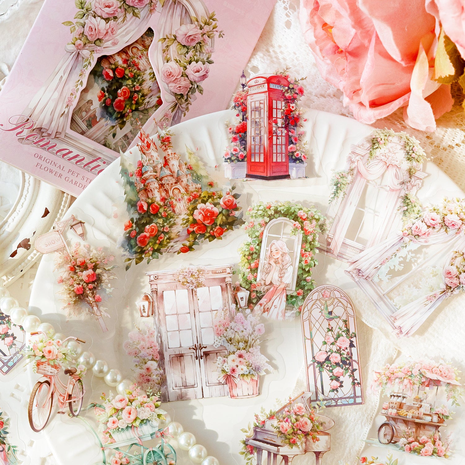 Flower Garden Scrapbooking Journaling PET Sticker