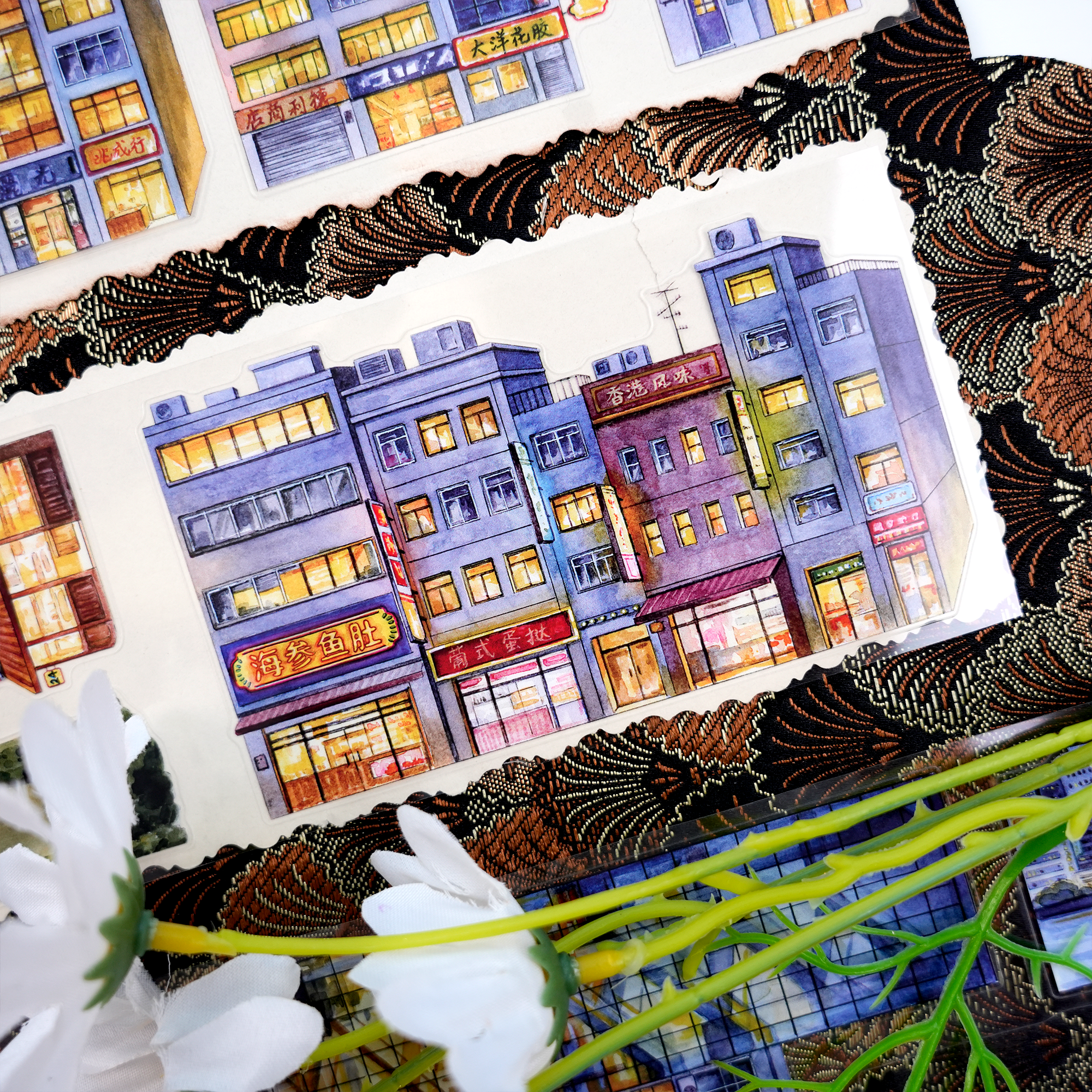 【MOOBOOM】Hong Kong Night  Pre-cut PET Landscaping Tape