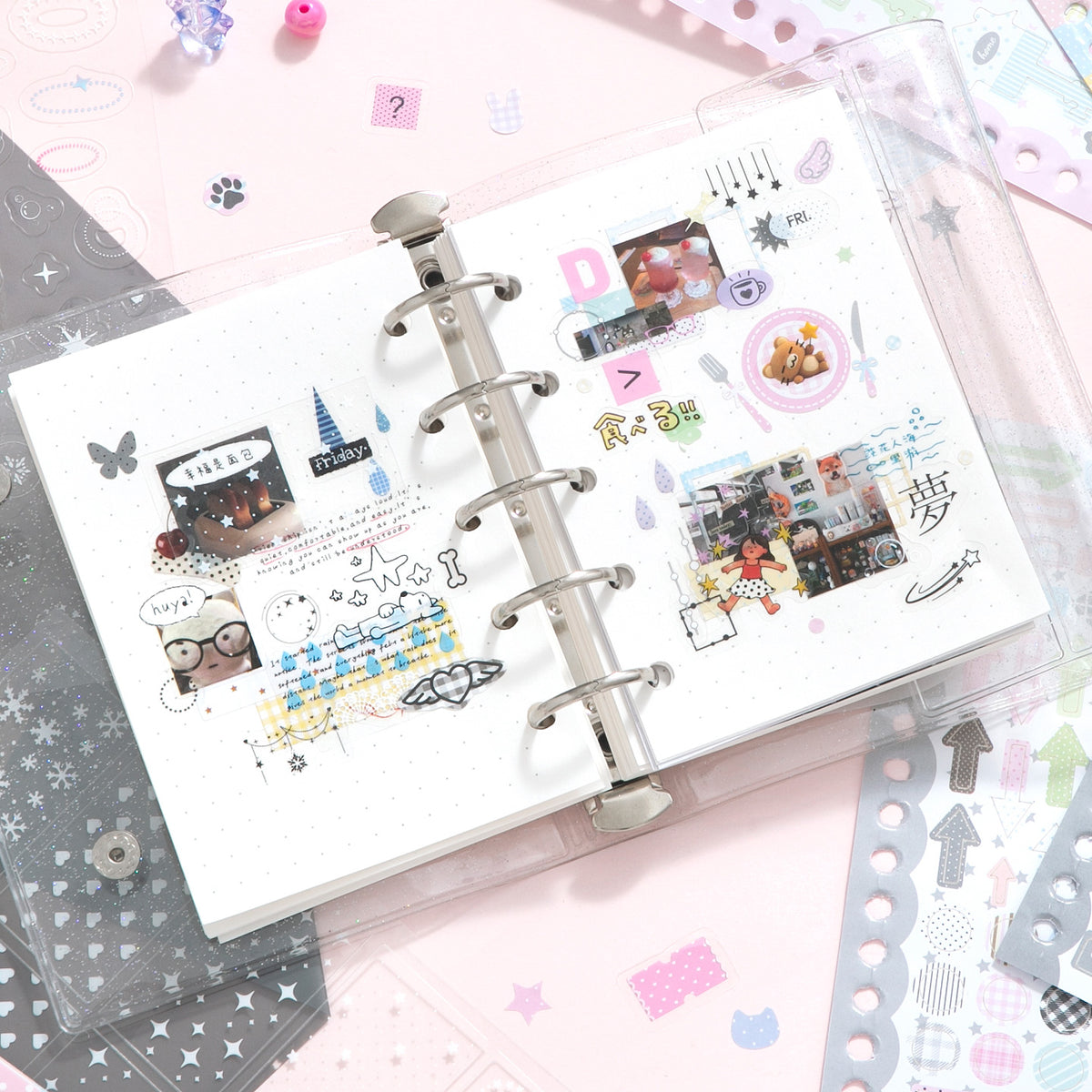 Deco Dual-material Basic Shapes Pre-cut Sticker Book