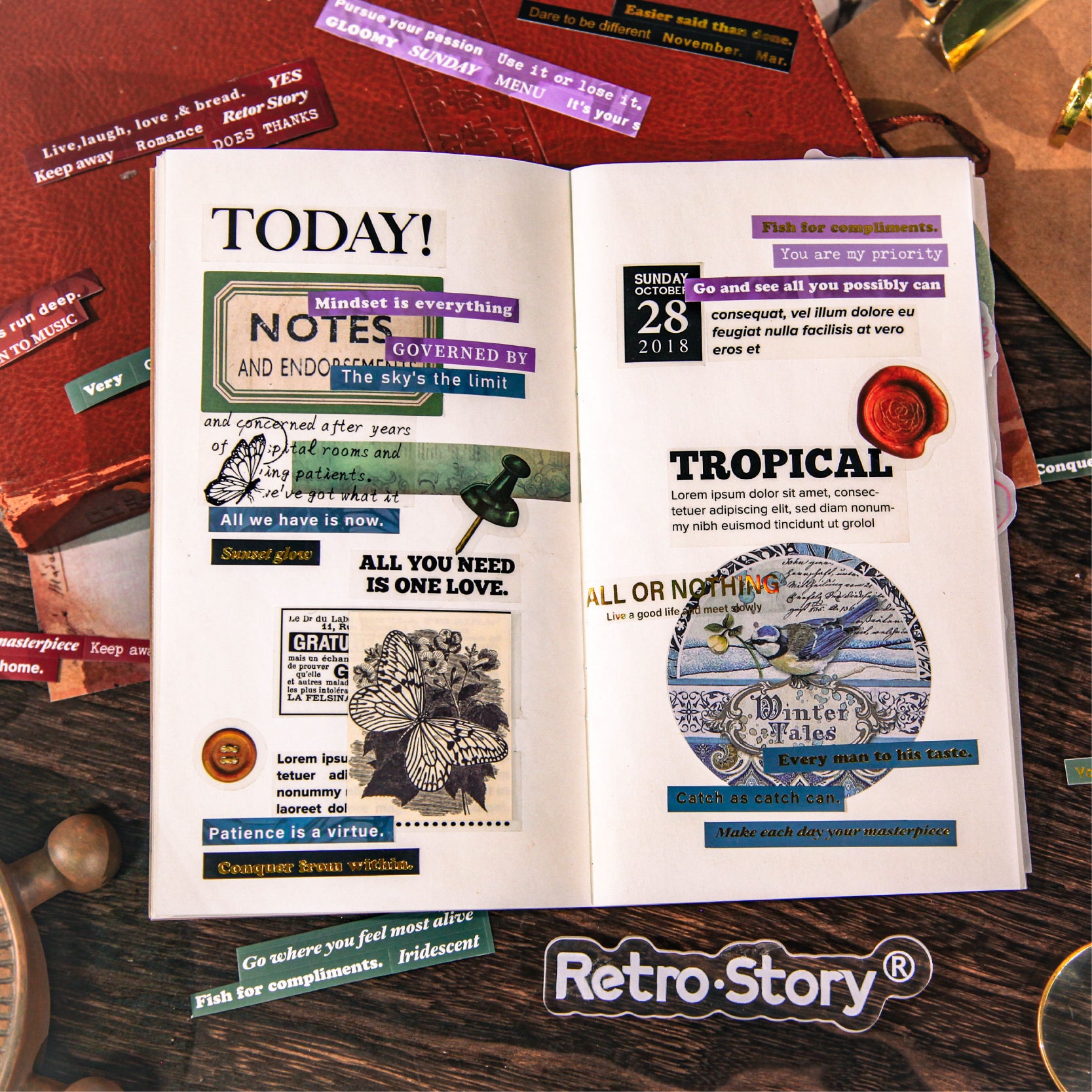 Message Text Stickers For Journaling and scrapbooking