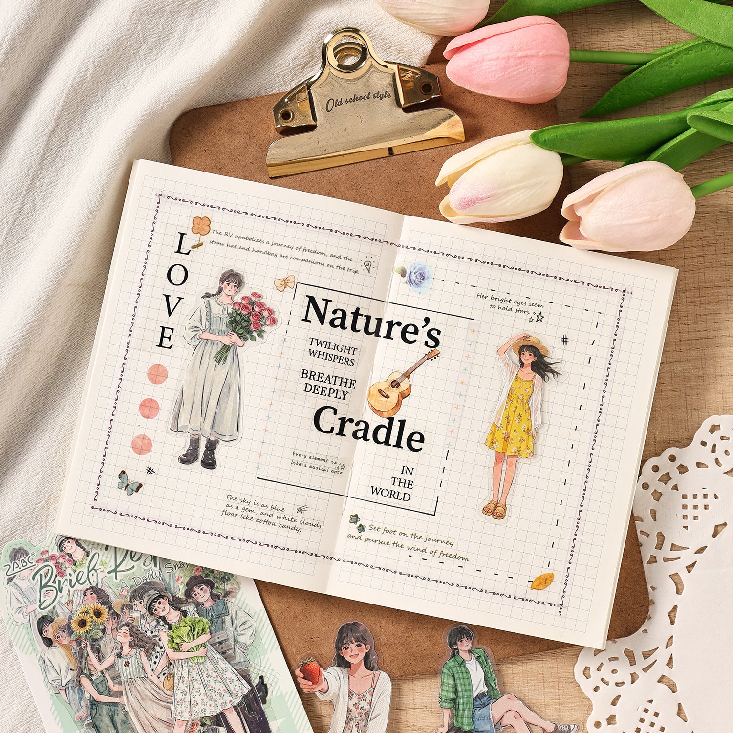 Everyday Life Girl Character Stickers