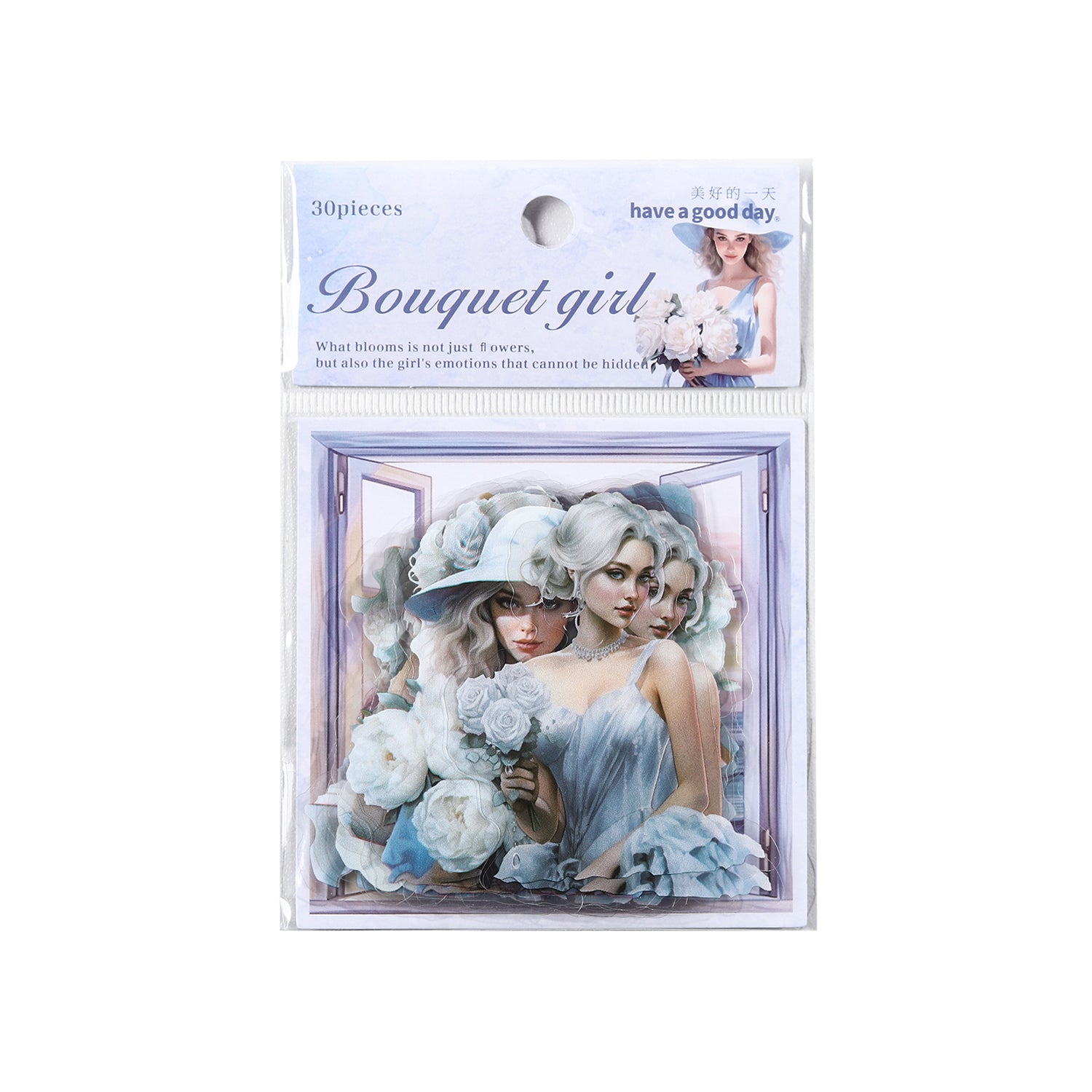 Flowery Girl PET Sticker