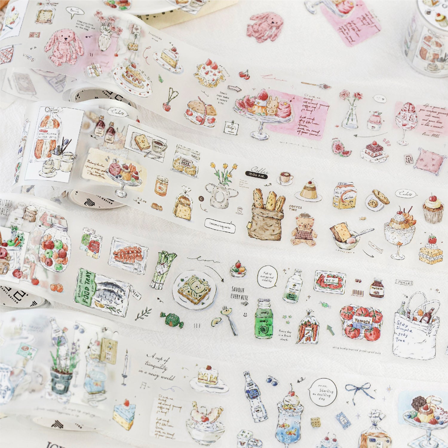 Four Periods of a Day Pre-cut PET Tape for Journaling | MOOBOOM
