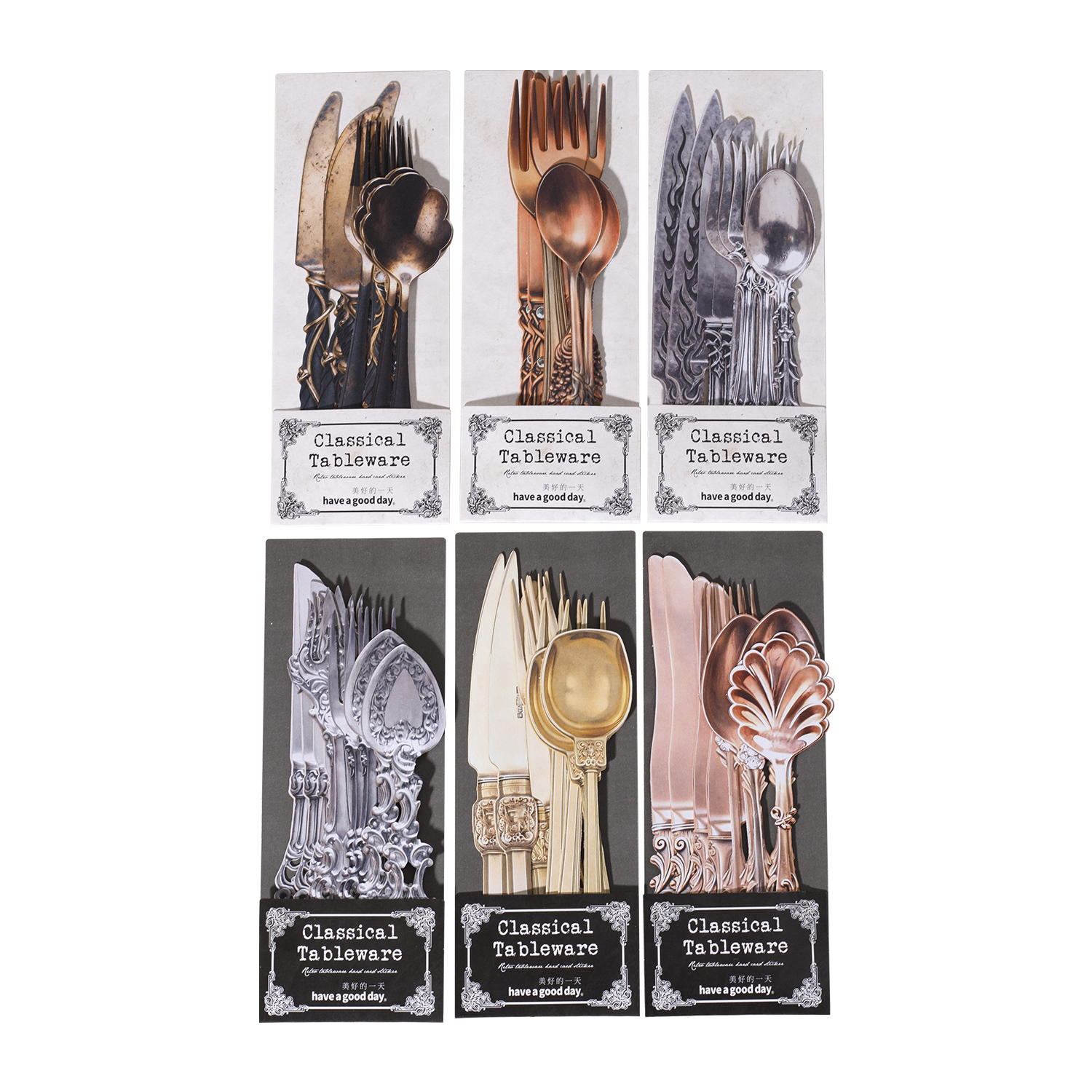 Classical Tableware Hard Card Sticker