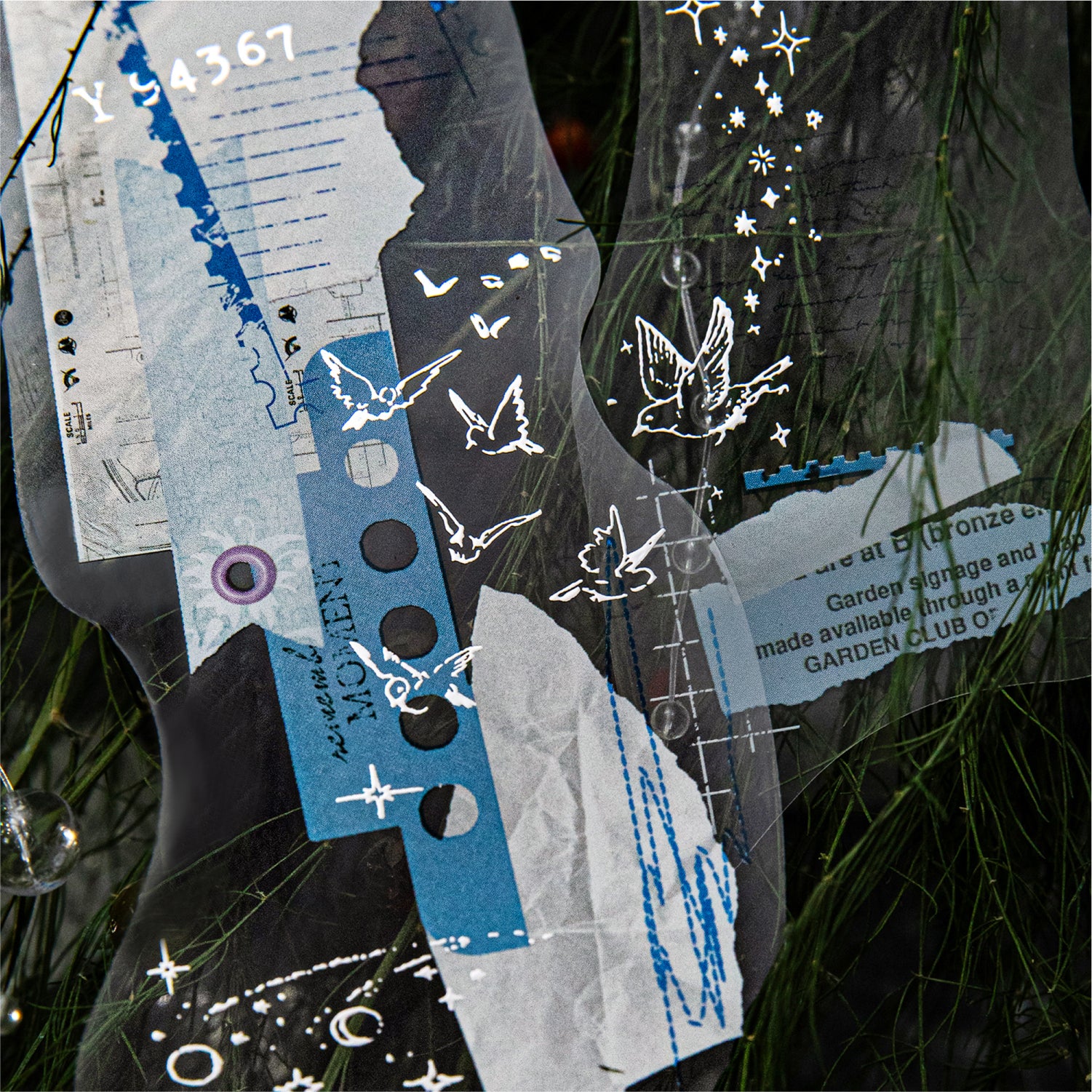 3D Silver Foiled Stars and Moons on Paper PET Stickers