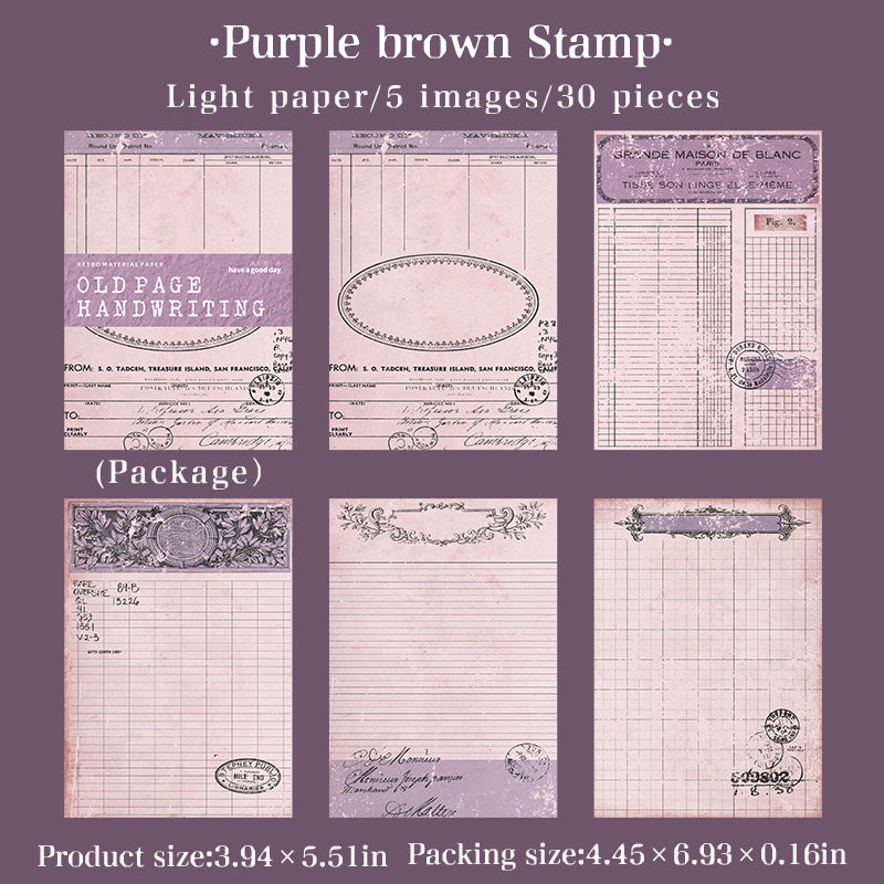 Vintage Page Hand Collection Scrapbook Notepad