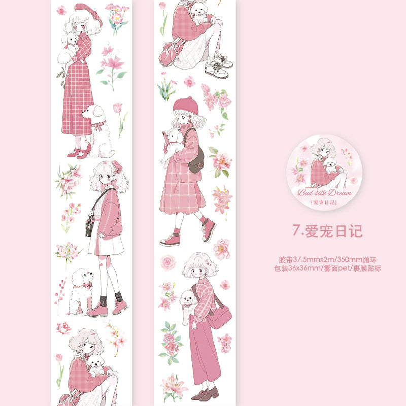 Girl Holding Flowers PET Tape