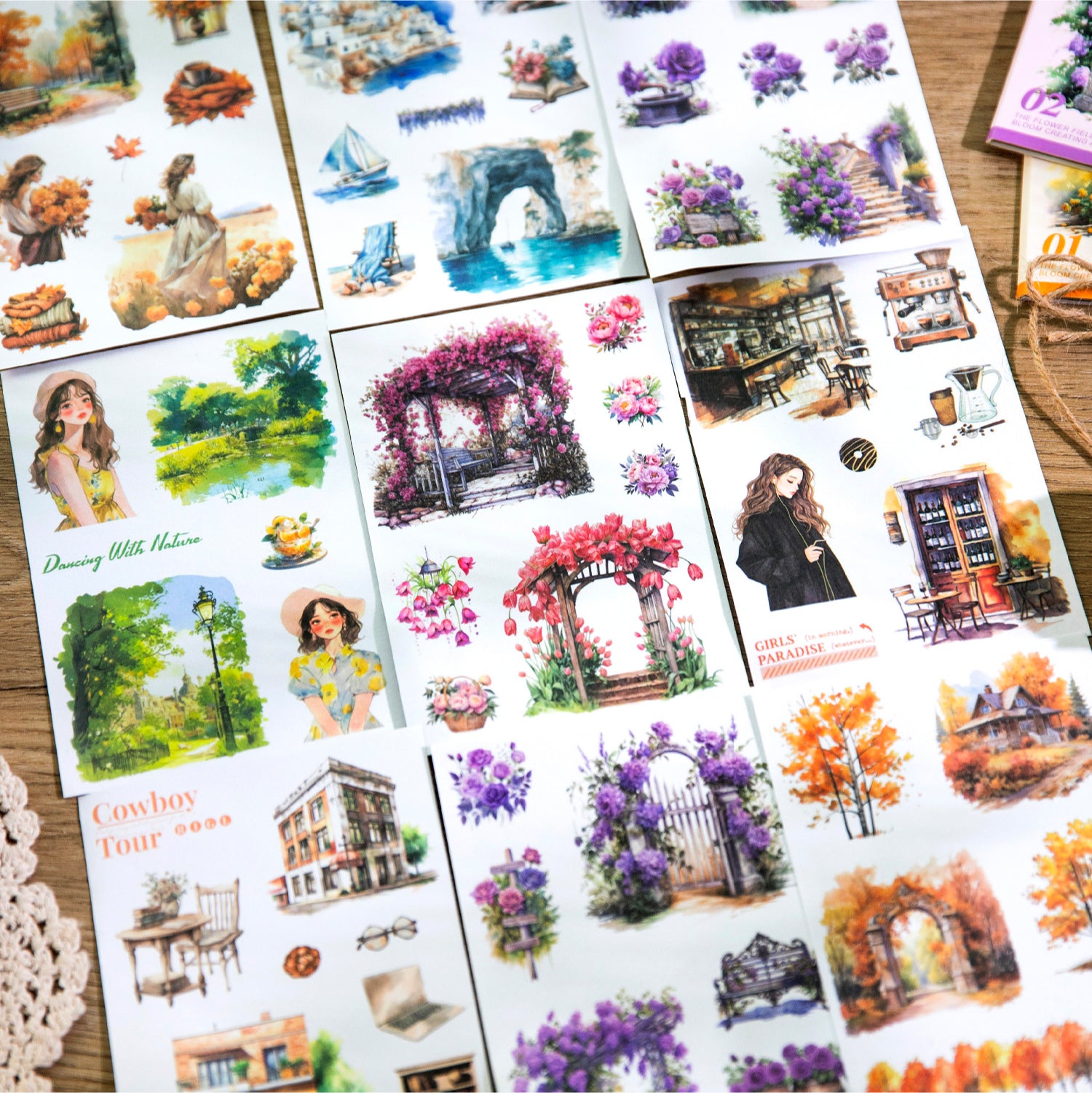 Garden and Flower Field Sticker Book