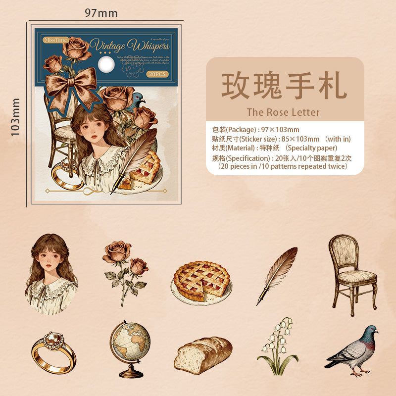 Vintage Girl Paper Sticker for journaling and scrapbooking
