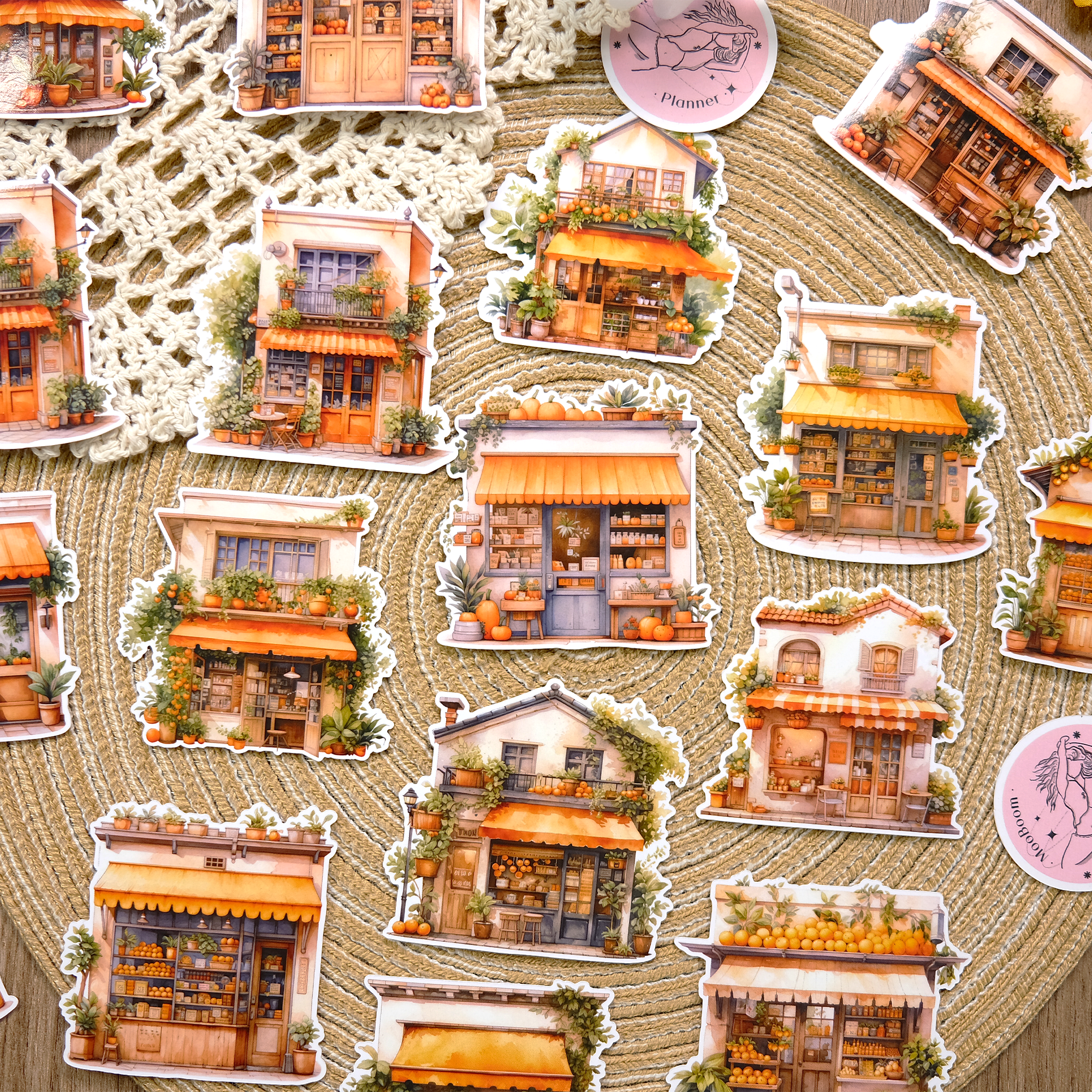 Orange house Sticker | MOOBOOM Design