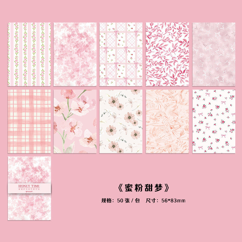 Plaid with Floral Print Scrapbooking Paper