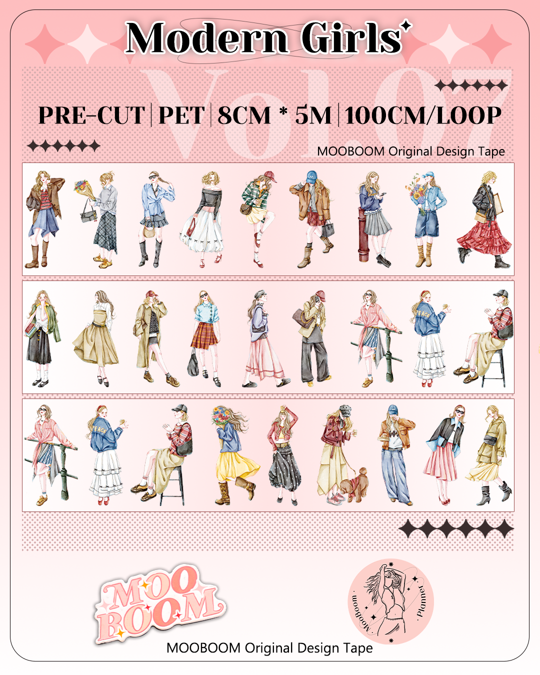 Modern Girls Pre-cut PET Tape