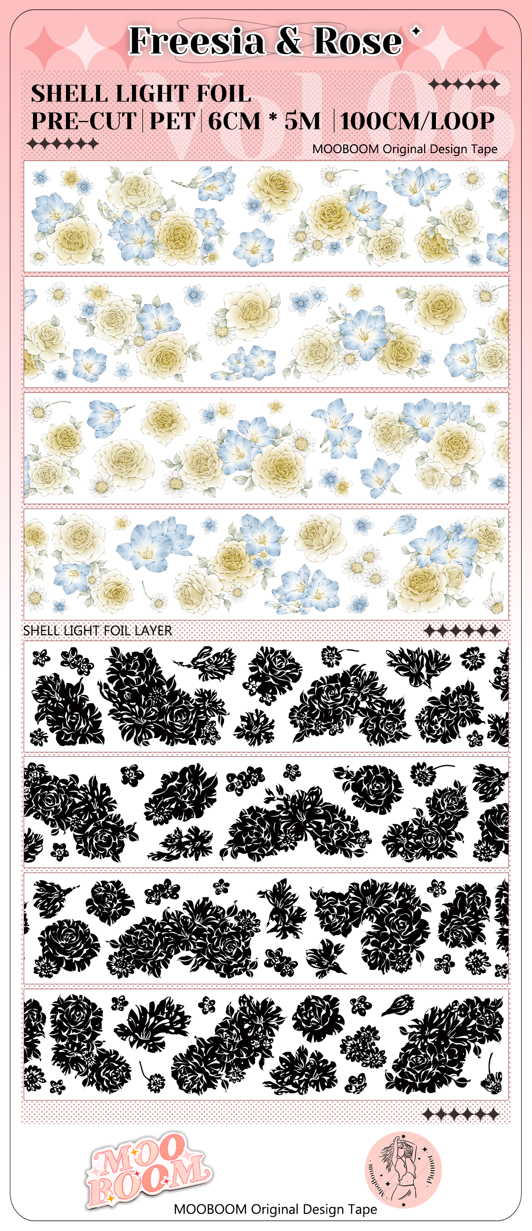 Freesia & Rose Pre-cut PET Tape