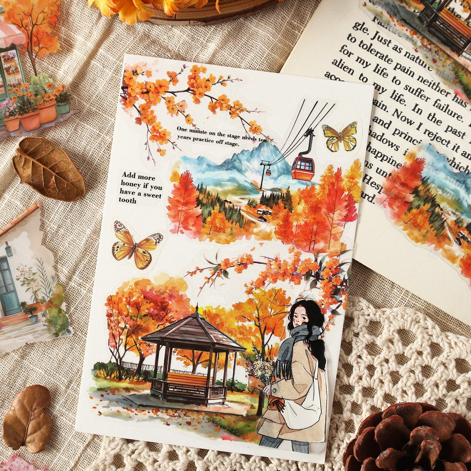 Four Seasons String Song PET Sticker