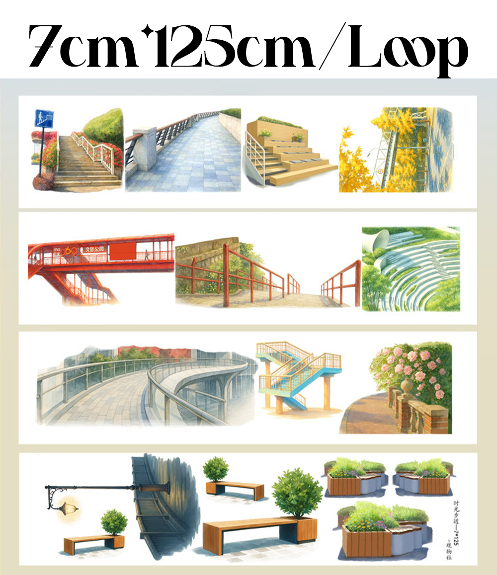 【NaiDong】Time Walkway Landscape PET Tape
