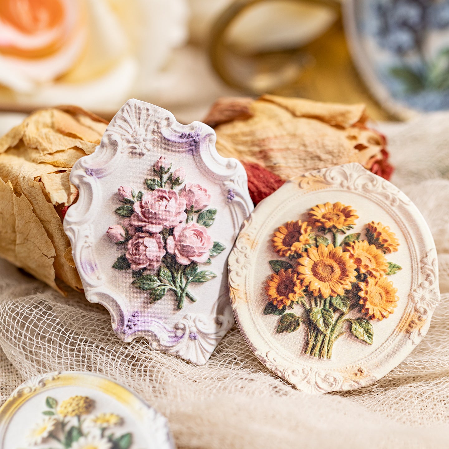 Floating Stone, Flower Message Paper Sticker