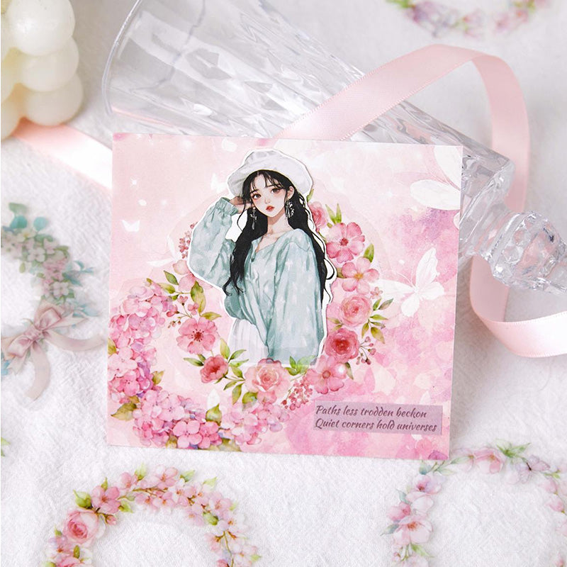 Floral Note with Gentle Whispers Wreath PET Stickers