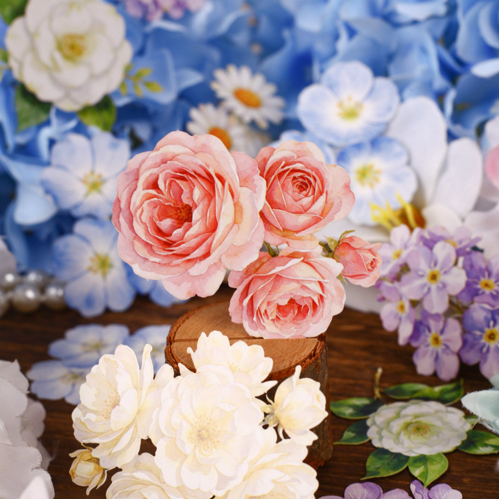 Soft Floral Sticker for Journaling | MOOBOOM